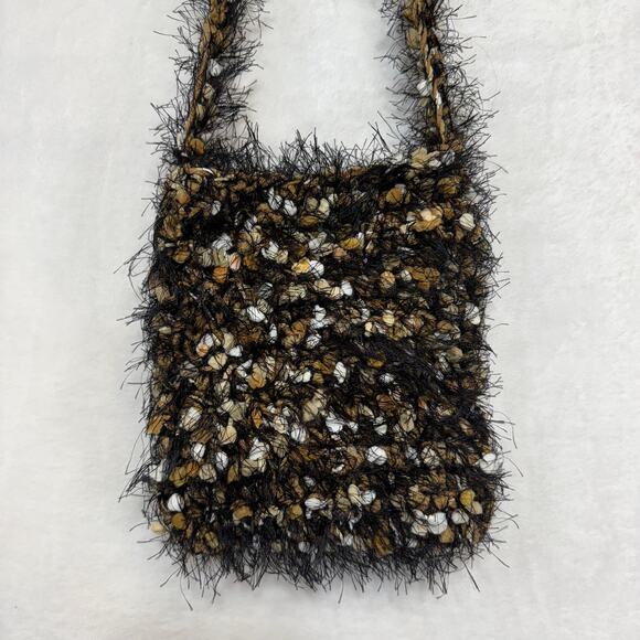 Unbranded Handbags - Funky Retro Knitted Multicolor Small Crossbody Bag Purse Y2K Fuzzy Cute Festival